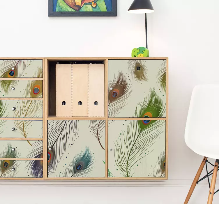 Autocolantes para móveis Penas de pavão - TenStickers