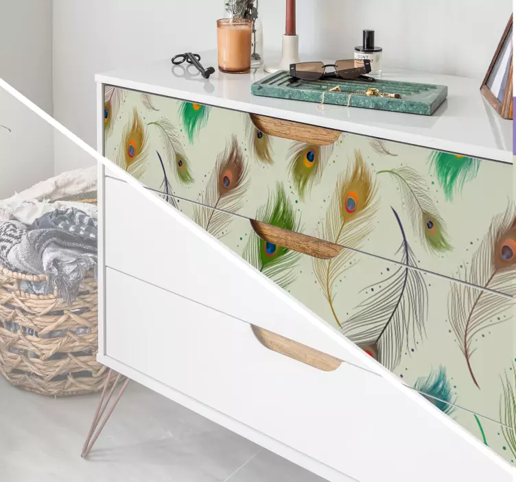 Autocolantes para móveis Penas de pavão - TenStickers