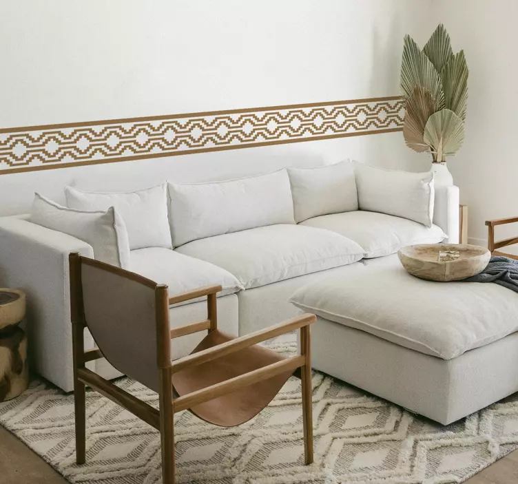 Autocolante sala de estar forma geométrica verde - TenStickers