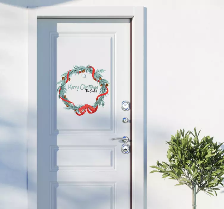 Vinil Grinalda Feliz Natal personalizada - TenStickers