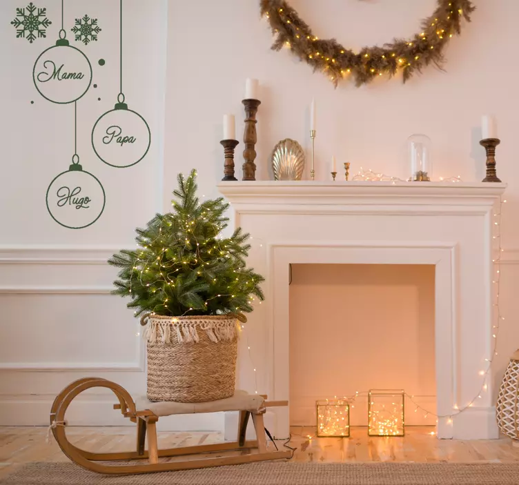 Autocolante de bola de Natal nome personalizado - TenStickers