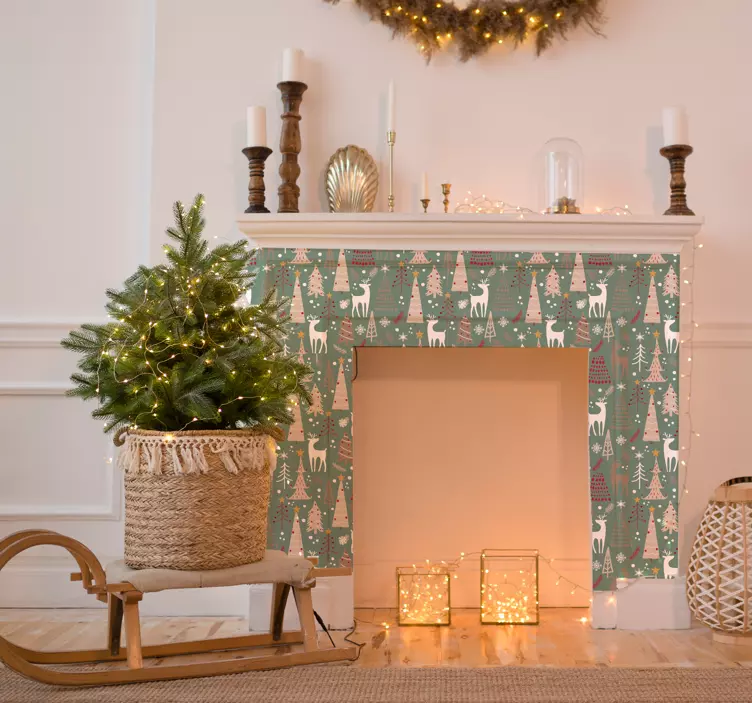 Autocolante para móveis com padrão natalício - TenStickers