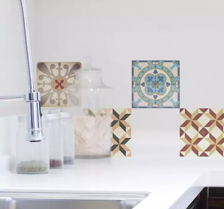 Autocolantes azulejos de mosaico hidráulico - TenStickers