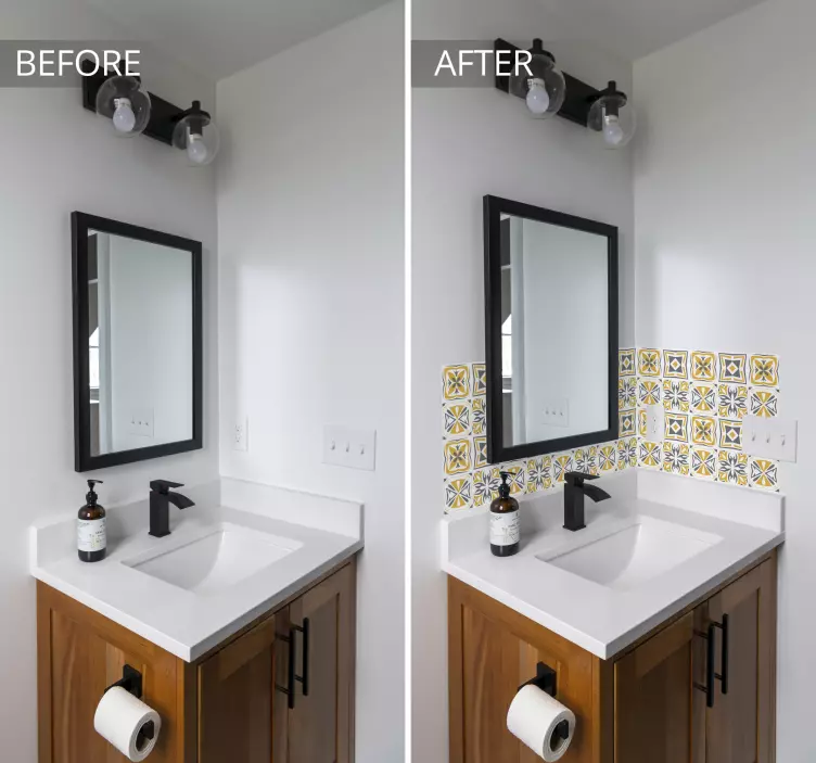 Adesivos azulejos Amarelo e cinza - TenStickers