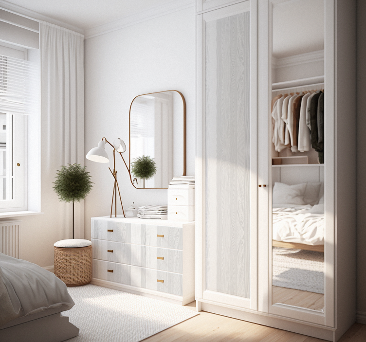 Autocolante móveis madeira branca - TenStickers