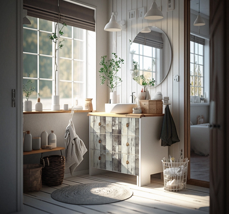 Autocolante móveis madeira clara envelhecida - TenStickers