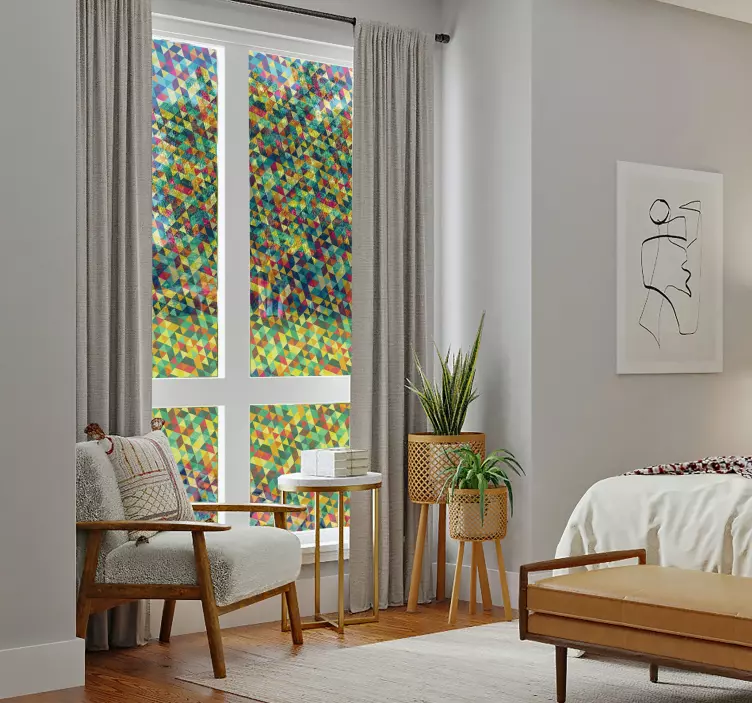 Adesivo para vidros geométrico Translúcido - TenStickers