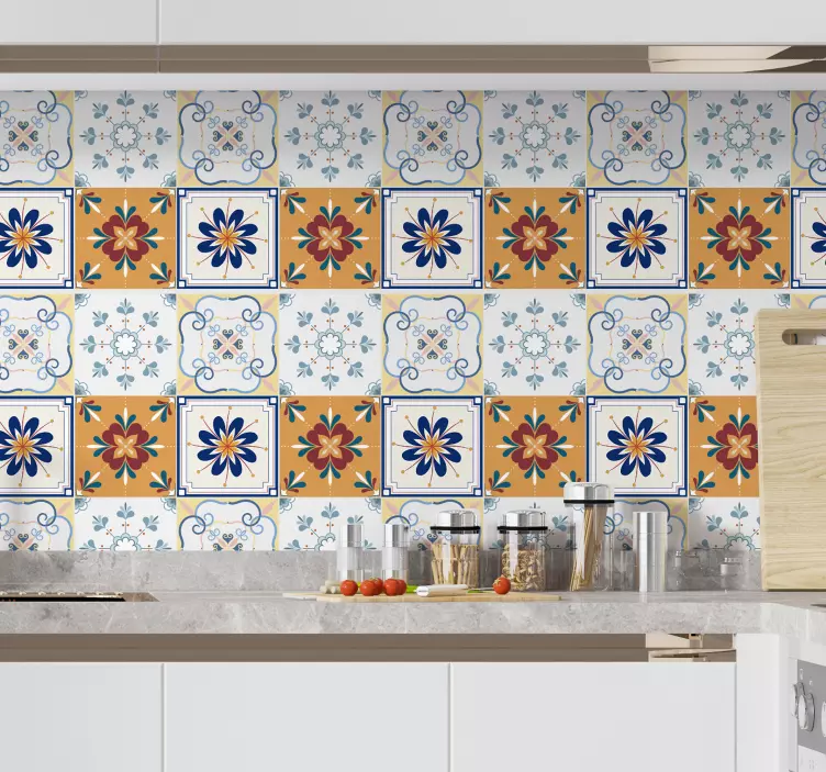 Autocolantes azulejos decorativos Azulejo multicolorido - TenStickers