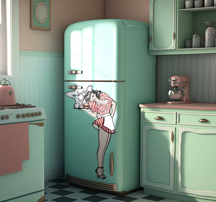 Autocolante decorativo empregada de mesa anos 50 - TenStickers