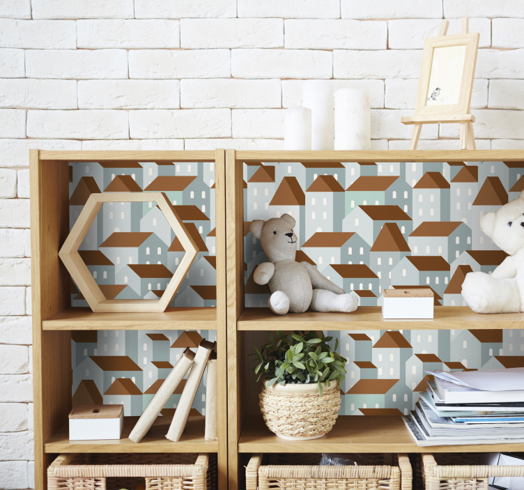 Autocolante para móveis ilustração de aldeia - TenStickers