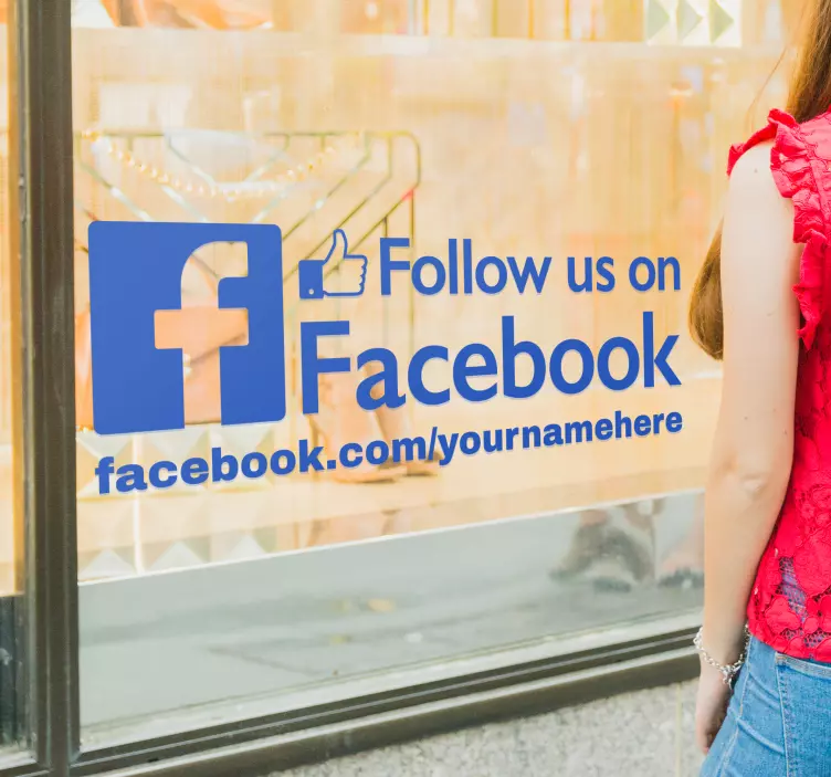 Autocolante decorativo follow us no facebook - TenStickers