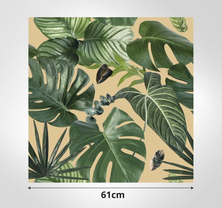Vinil para cozinha padrão de plantas tropicais - TenStickers
