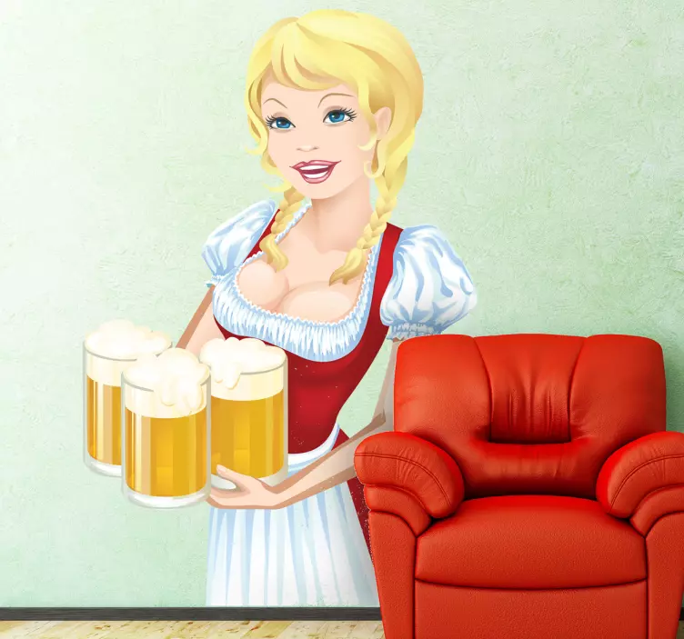 Vinil decorativo cerveja dirndl Alemanha - TenStickers