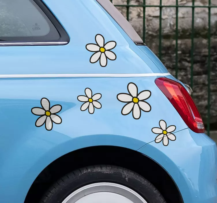 Autocolante decorativo margarida para carro - TenStickers