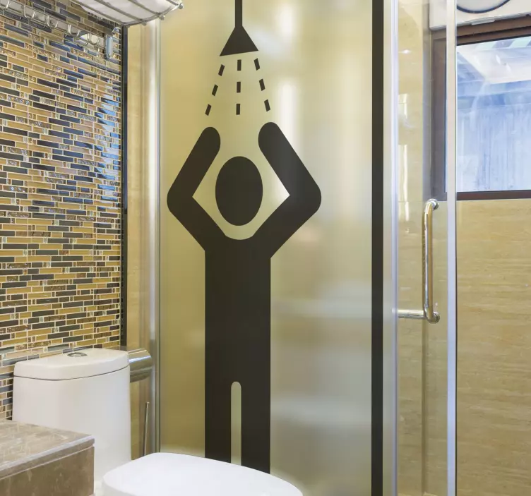 Autocolantes para chuveiro Chuveiro ícones de pessoas. - TenStickers