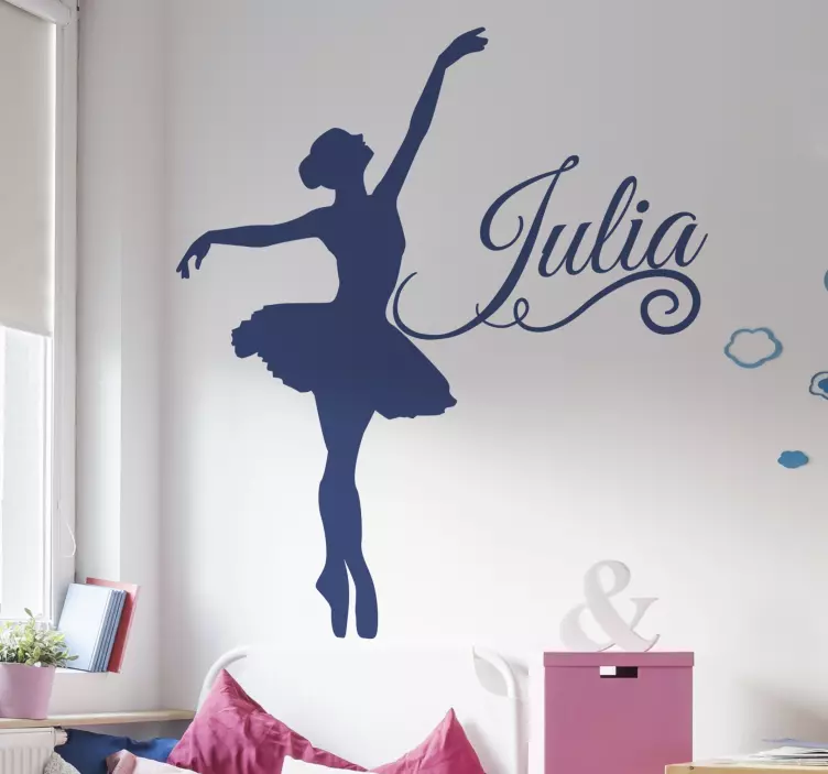 Vinil decorativo de dança Bailarina com nome - TenStickers