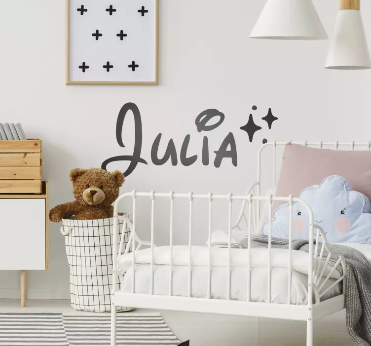Autocolante quarto infantil nome com estrelas - TenStickers