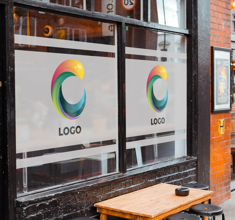 Autocolante decorativo para montras logo lançado em translúcido - TenStickers