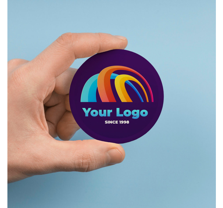 Autocolante círculo personalizado com logotipo - TenStickers