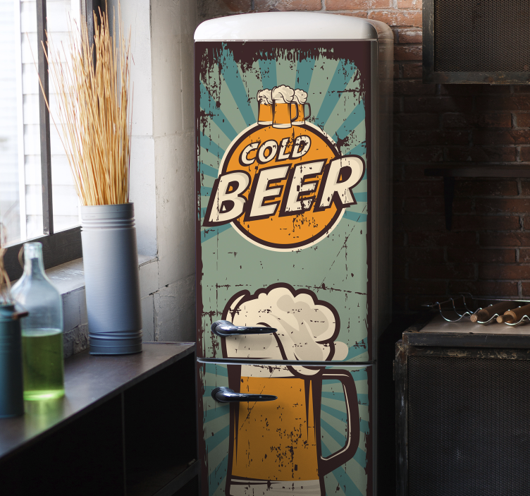 Vinil autocolante para frigoríficos Canecas de cerveja - TenStickers