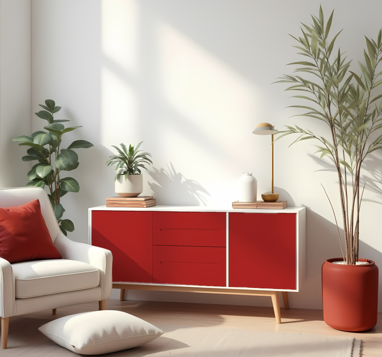 Autocolante folha monocolor vermelho fosco - TenStickers