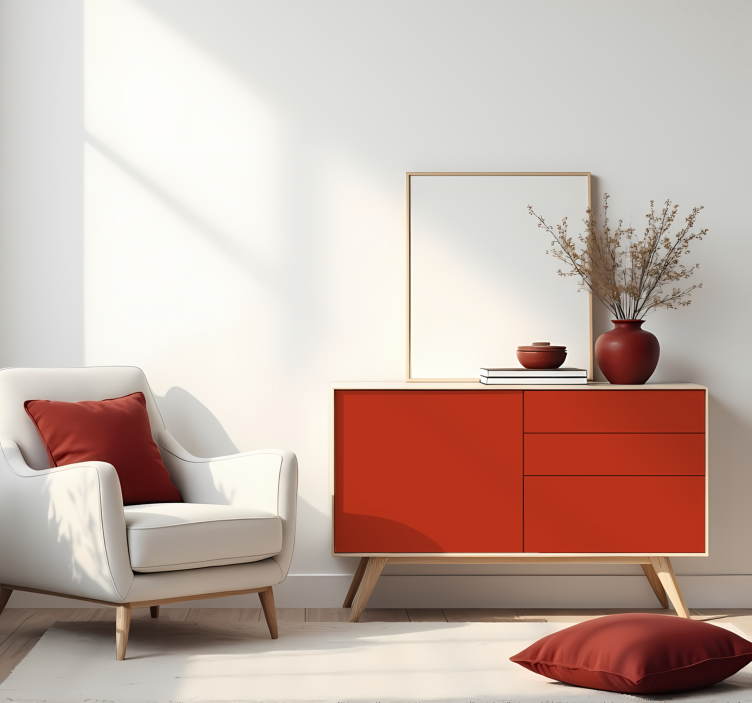 Autocolante folha monocolor vermelho coral fosco - TenStickers