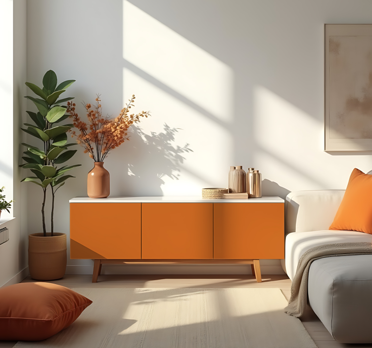 Autocolante folha monocolor laranja fosco - TenStickers