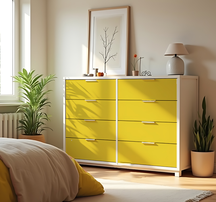 Autocolante folha monocolor amarelo brilhante fosco - TenStickers