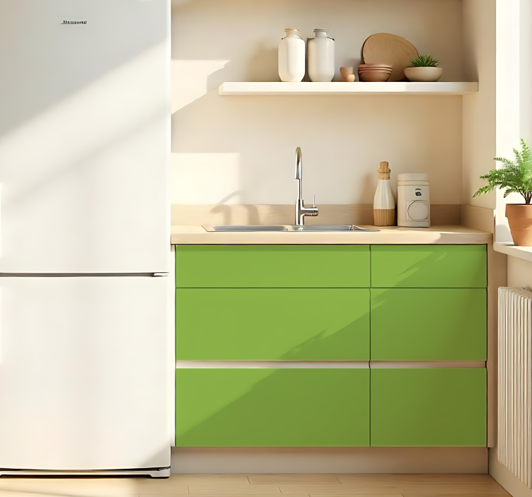 Autocolante folha monocolor verde fosco - TenStickers