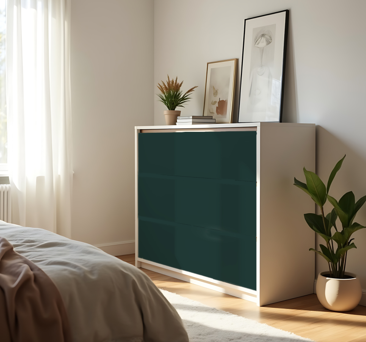 Autocolante folha monocolor verde escuro fosco - TenStickers