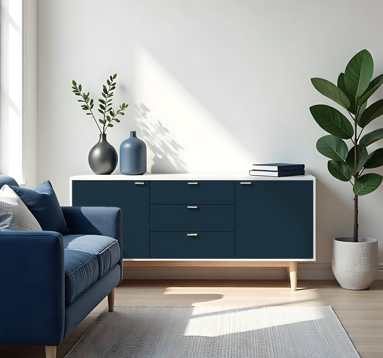 Autocolante folha monocolor azul escuro fosco - TenStickers