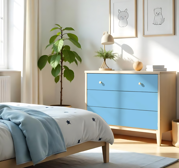 Autocolante folha monocolor azul celeste fosco - TenStickers