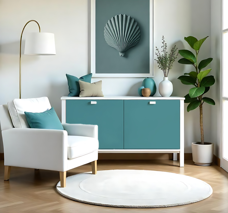 Autocolante folha monocolor turquesa escuro fosco - TenStickers