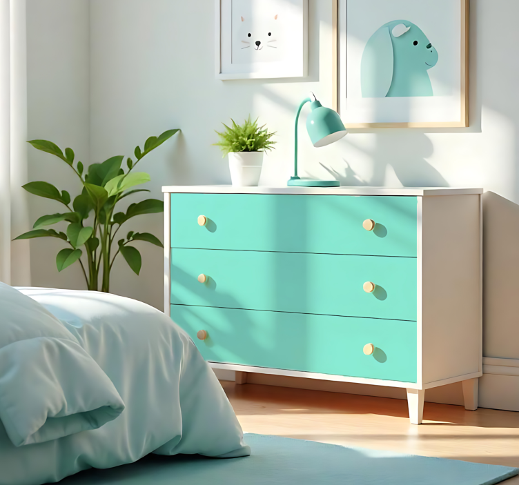 Autocolante folha monocolor turquesa claro fosco - TenStickers