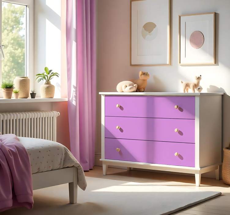 Autocolante folha monocolor rosa fosco - TenStickers