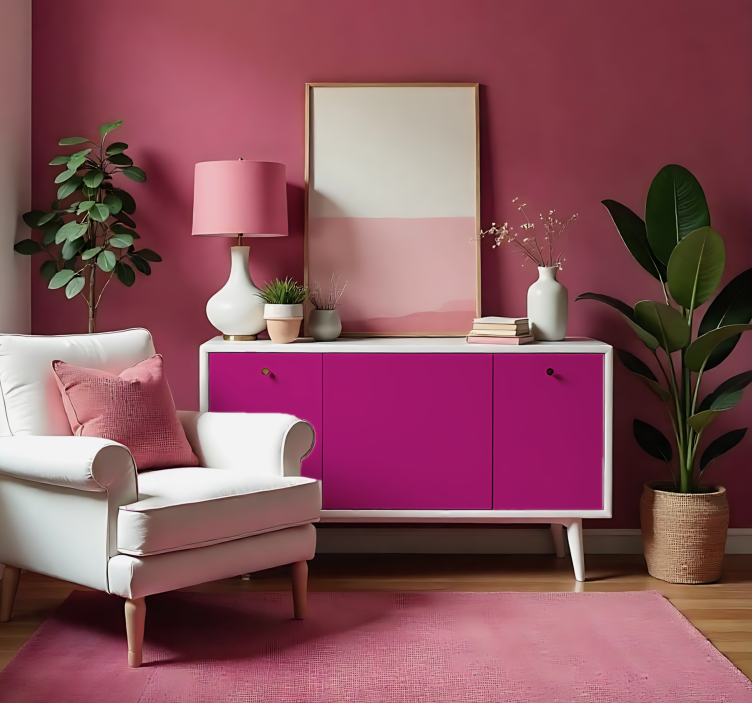 Autocolante folha monocolor rosa choque fosco - TenStickers