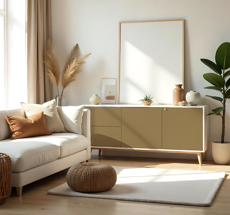 Autocolante folha monocolor marrom bege fosco - TenStickers