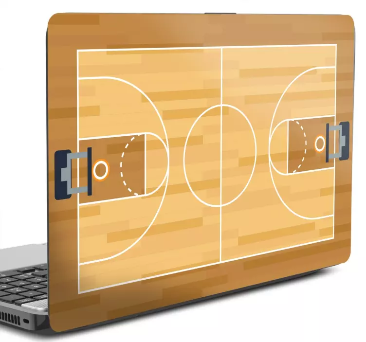Adesivo Campo de Basquetebol para Portátil - TenStickers