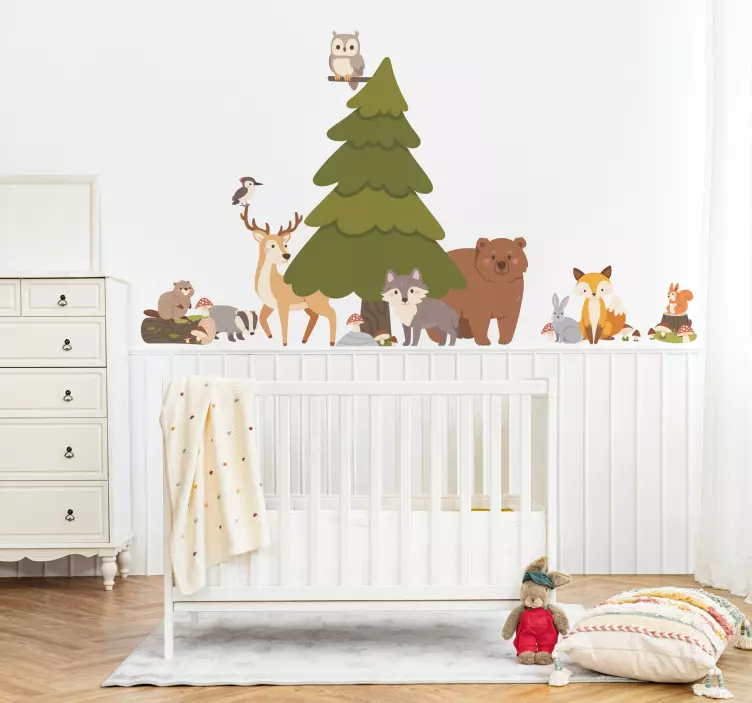 Adesivo de animais da floresta para quarto infantil - TenStickers