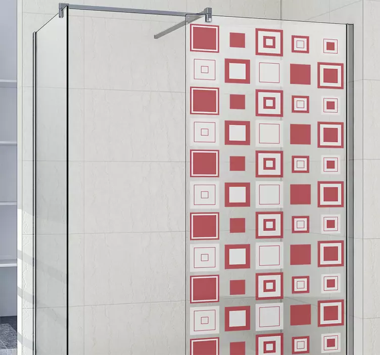 Adesivo de banheiro com quadrados - TenStickers