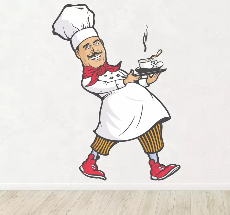 Adesivo de garçom chef - TenStickers