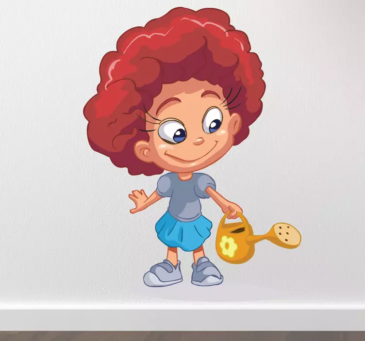 Adesivo de menina com regador - TenStickers