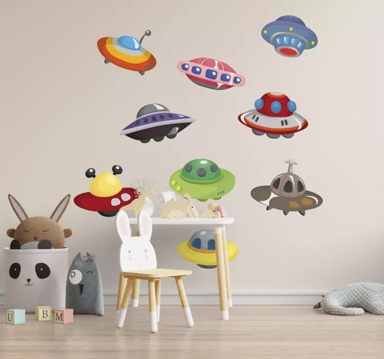 Adesivo de quarto infantil de OVNIs - TenStickers