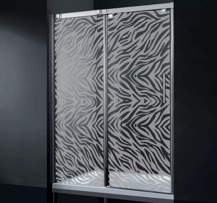 Adesivo decorativo duche padrão zebra - TenStickers