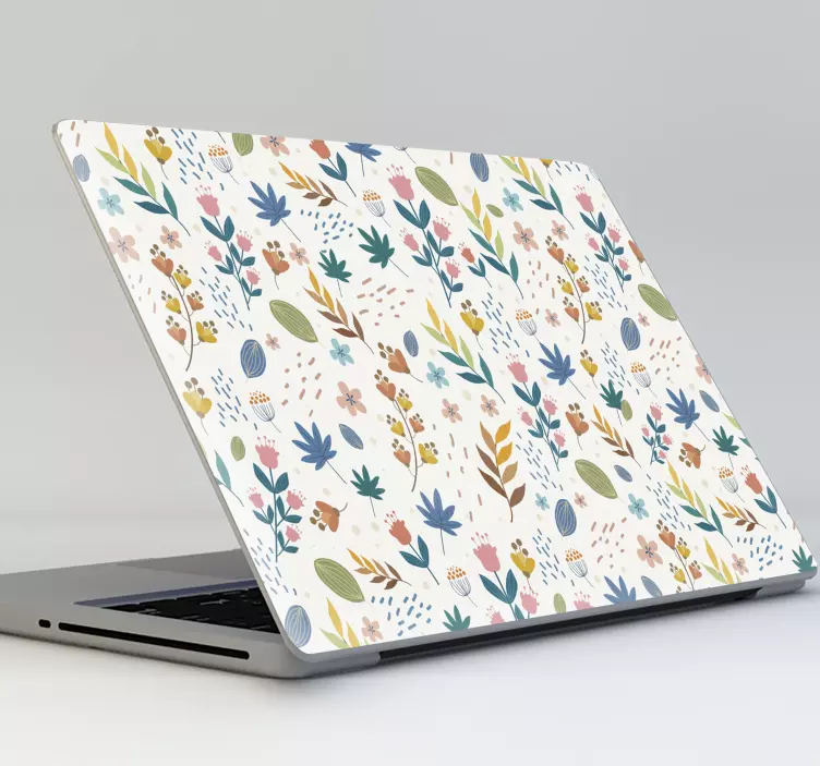 Adesivo decorativo para PC Padrão Floral - TenStickers
