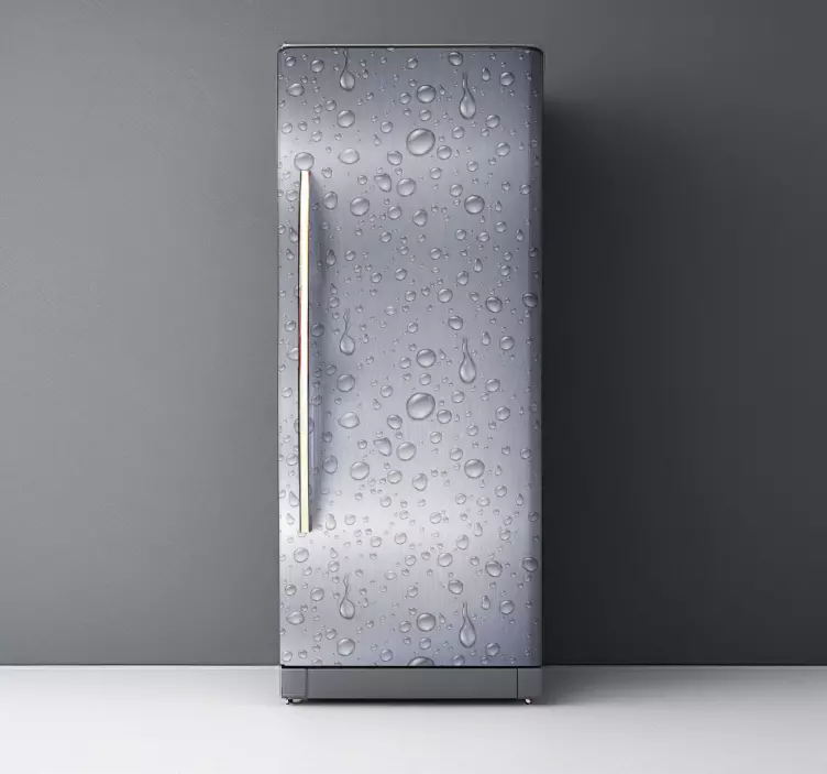 Autocolante para frigorífico imitação cinza com gotas - TenStickers