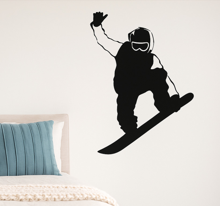 Autocolante desporto radical agarrar a cauda do snowboarder - TenStickers