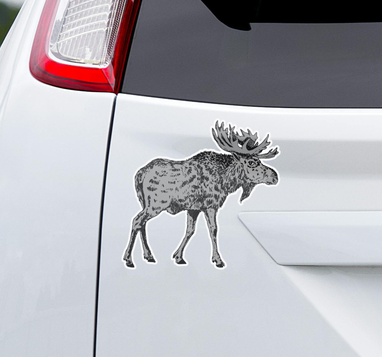 Autocolante animal alce preto e branco - TenStickers