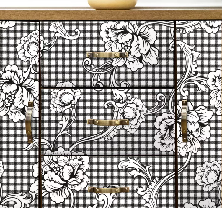 Autocolante animal arranjo de flores sofisticado - TenStickers