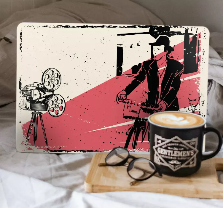 Autocolante para laptop cena cinematográfica de bicicleta - TenStickers